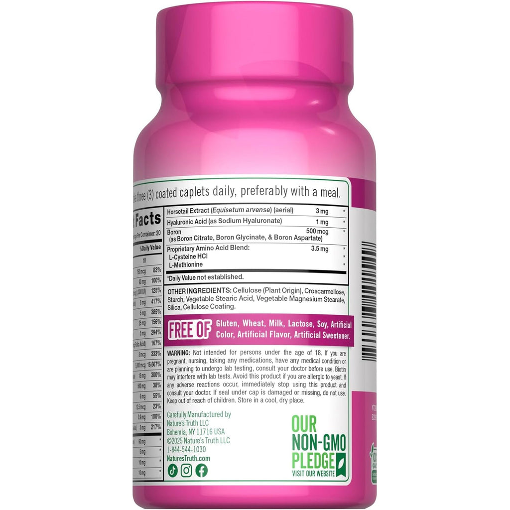 Nature'S Truth Hair Skin and Nails | 60 Caplets | plus 5,000 Mcg Biotin | Non-Gmo & Gluten Free Supplement