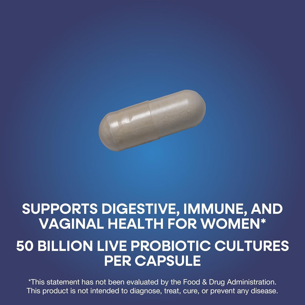 Nature'S Way Fortify Extra Strength Women’S Probiotic 50 Billion CFU, Potent Multi-Strain Probiotic for Digestive, Vaginal and Immune Support*, Once-Daily Capsule, 30 Capsules