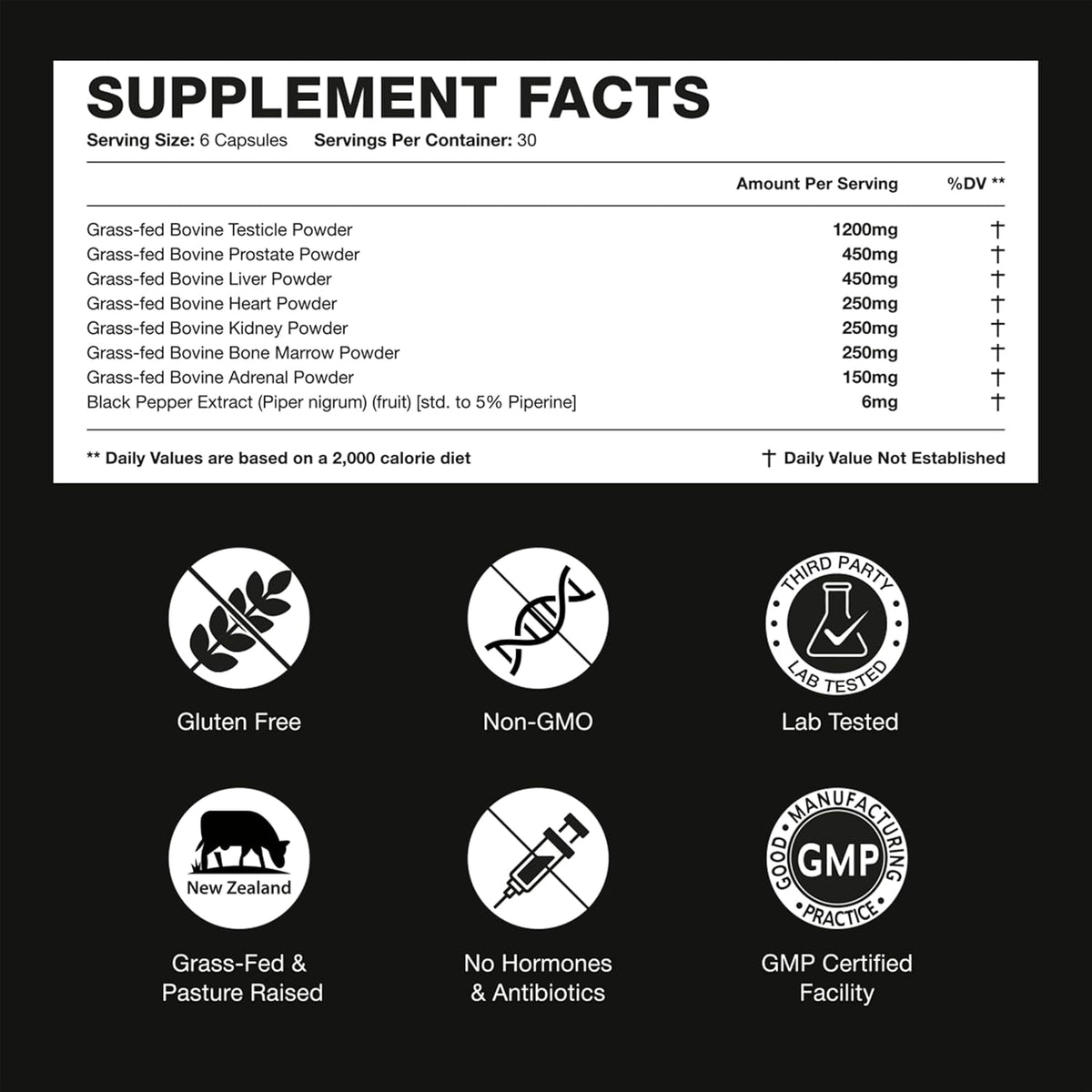 Beef Organ Supplement for Men | 100% Grass Fed Beef Liver Capsules with Bull Testicle, Prostate, Bone Marrow & More X: Ancestral Superfoods for Vital Energy, Immunity & Men’S Health, 180 Ct