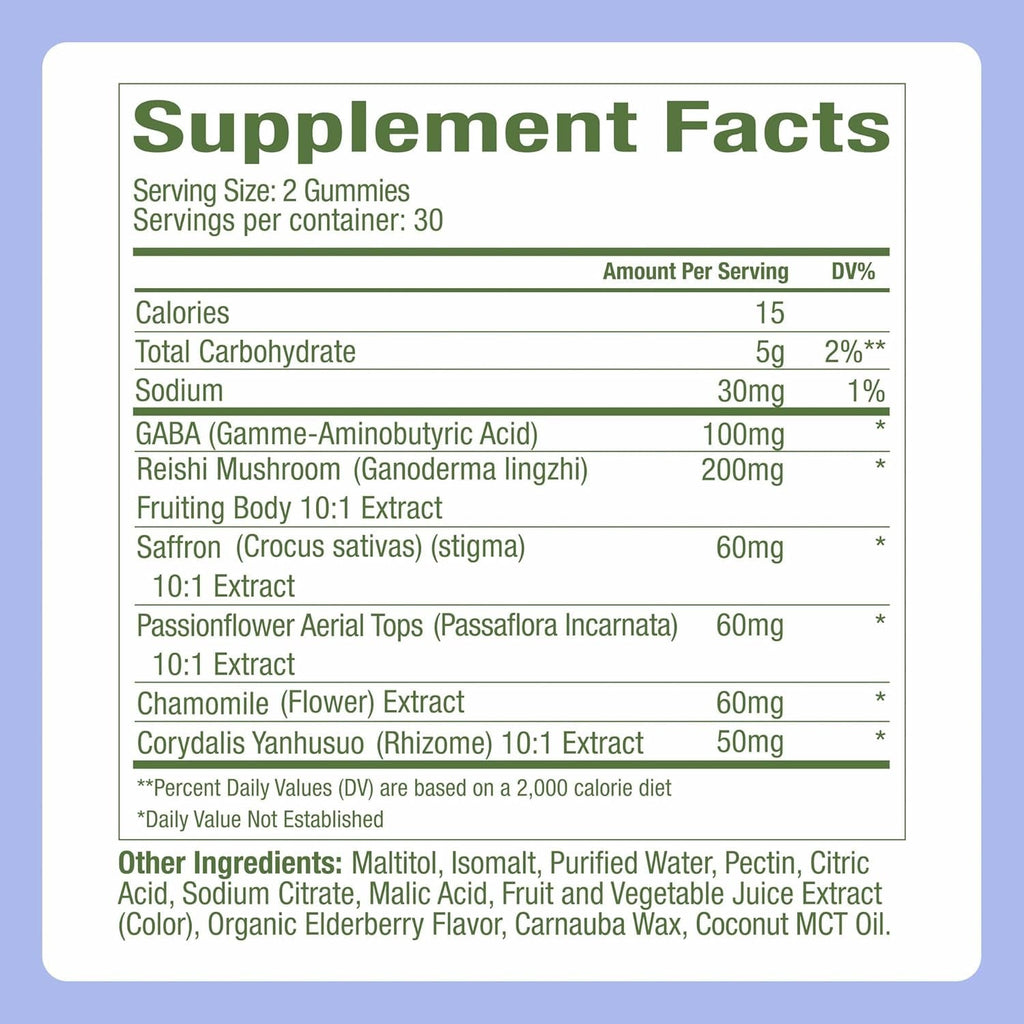Plant People Wondersleep Mushroom Gummies Supplement for Sleep, No Melatonin Sleep Gummies with Reishi Mushroom, Saffron & Chamomile, Wild Elderberry Flavor, Sugar-Free (60 Count)