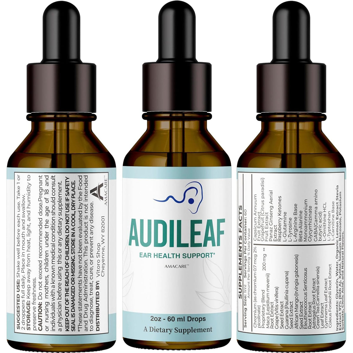 Audileaf Drops – Advanced Audileaf Drops Liquid Premium Formula All Natural Ear Health Support, Audileafdrops Daily Support Maximum Strength General Health & Wellness, 1 Bottle for 1 Month