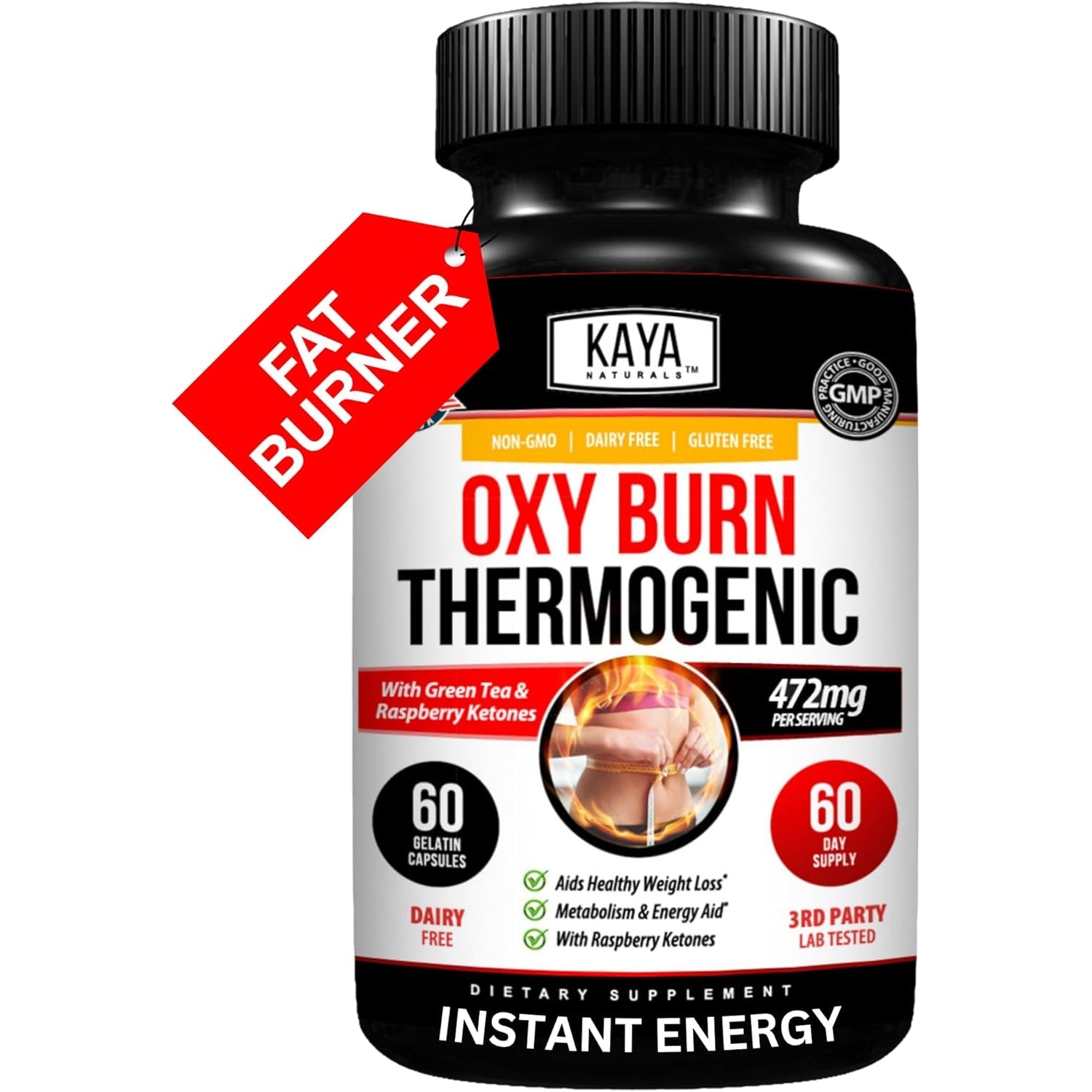 Kaya Naturals Supreme Fat Burner - Weight Loss Pills Women & Men - Appetite Suppressant Supplement - Powerful Thermogenic Diet Pills - Natural Energy Boost Oxy Burn 60 Count