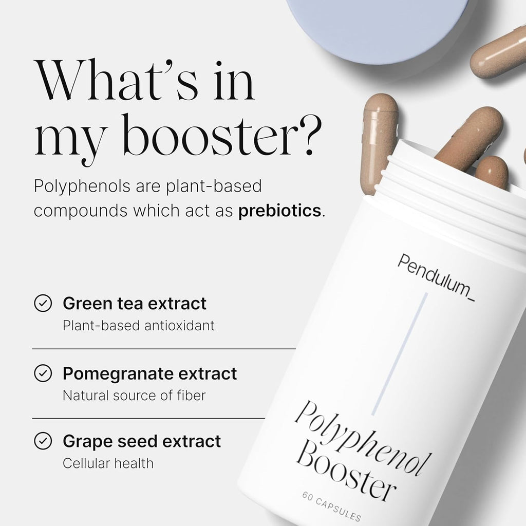 Pendulum Polyphenol Booster, Antioxidant from Superfoods, Beneficial Plant Compounds for Good Health, Helps Boost Akkermansia Muciniphila for Men & Women (60 Capsules, 1-Pack)