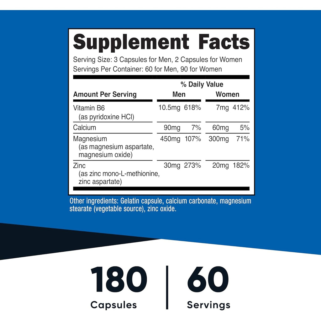 Nutricost ZMA 180 Capsules - Non-Gmo and Gluten Free ZMA Supplement