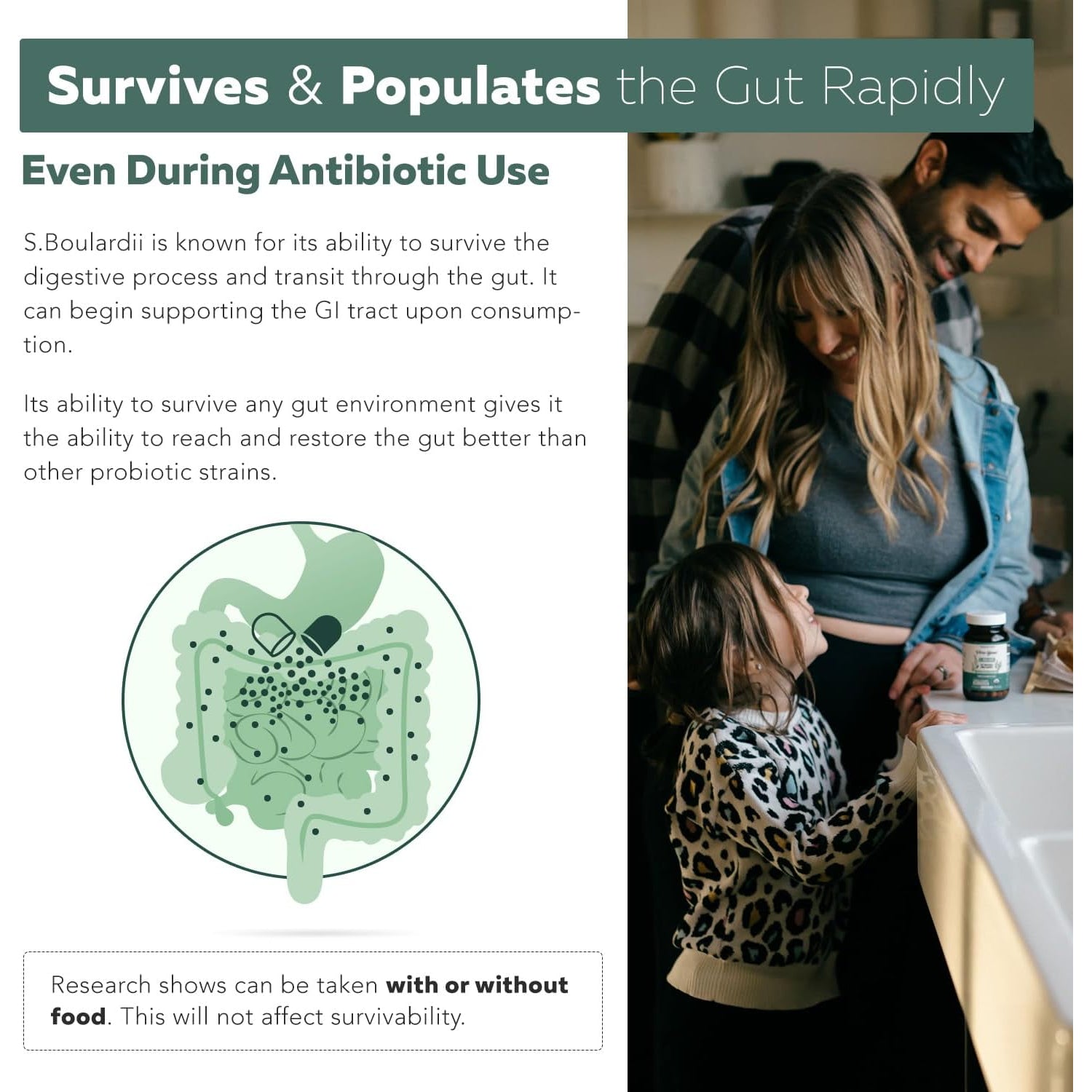 Organic Saccharomyces Boulardii - 10 Billion CFU - Clinically Validated CNCM I-1079 Probiotic Strain - Gut, Digestion & Healthy Bowel Support - First Organic Form of S. Boulardii Probiotic - 60 Count