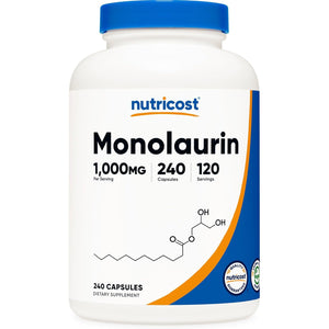 Nutricost Monolaurin 1000 Mg (120 Servings, 240 Capsules) - Gluten-Free, Non GMO, Vegan