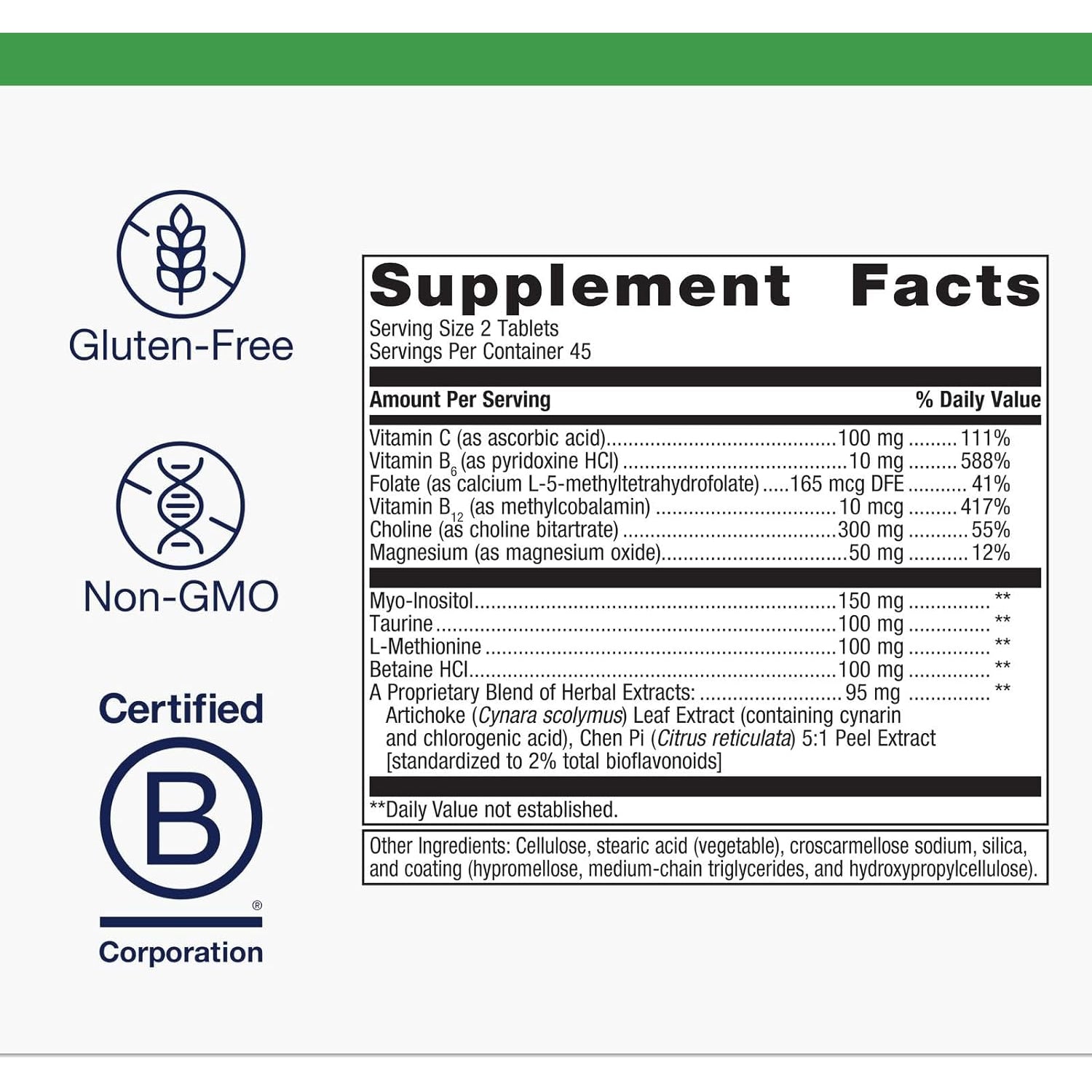 Metagenics Lipo-Gen - Lipotropic Liver & Gallbladder Support Supplement* - with Vitamin B12, Choline, Inositol & Artichoke Extract - Supports Fat Metabolism & Detoxification* - 90 Tablets