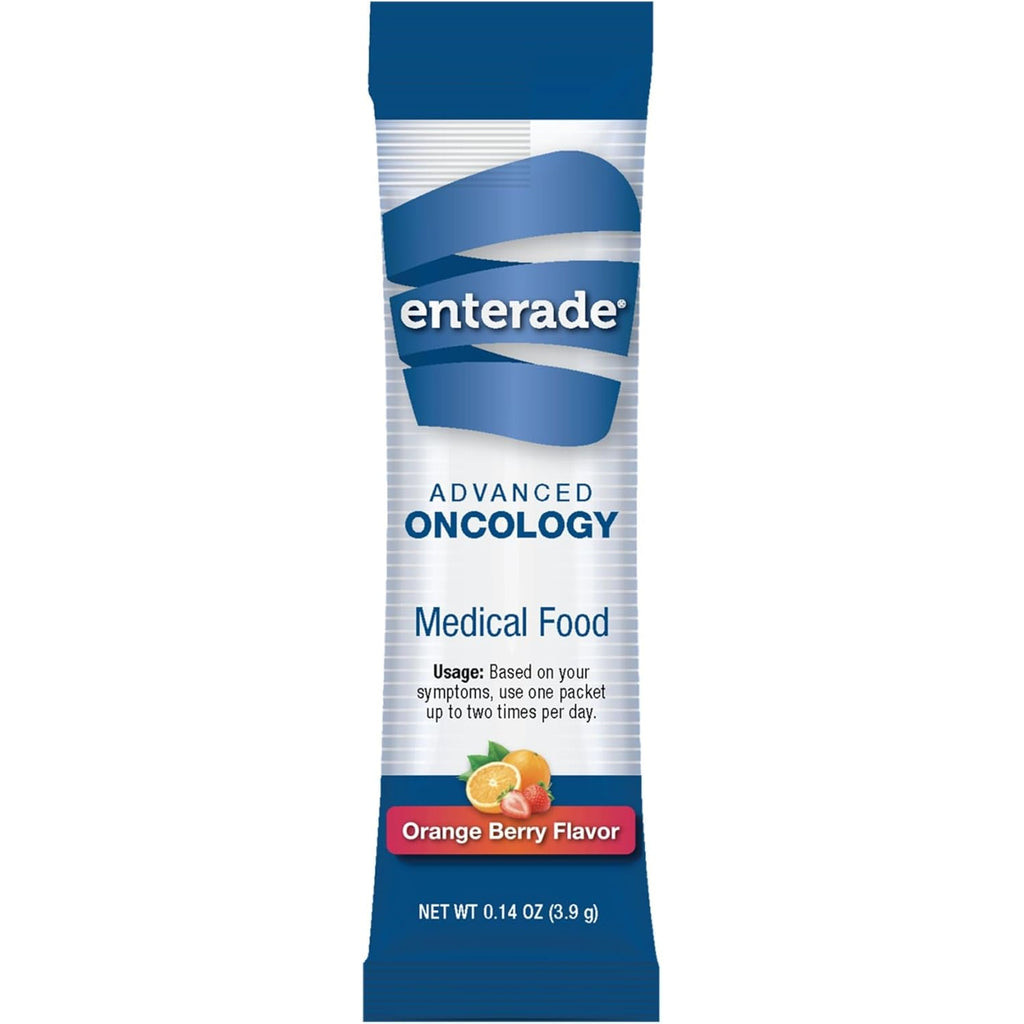 Enterade Advanced Oncology Powder Packets, Orange Berry (1 Box, 10 Packets) - Specially Formulated to Decrease GI Side Effects - 10 Single-Servings