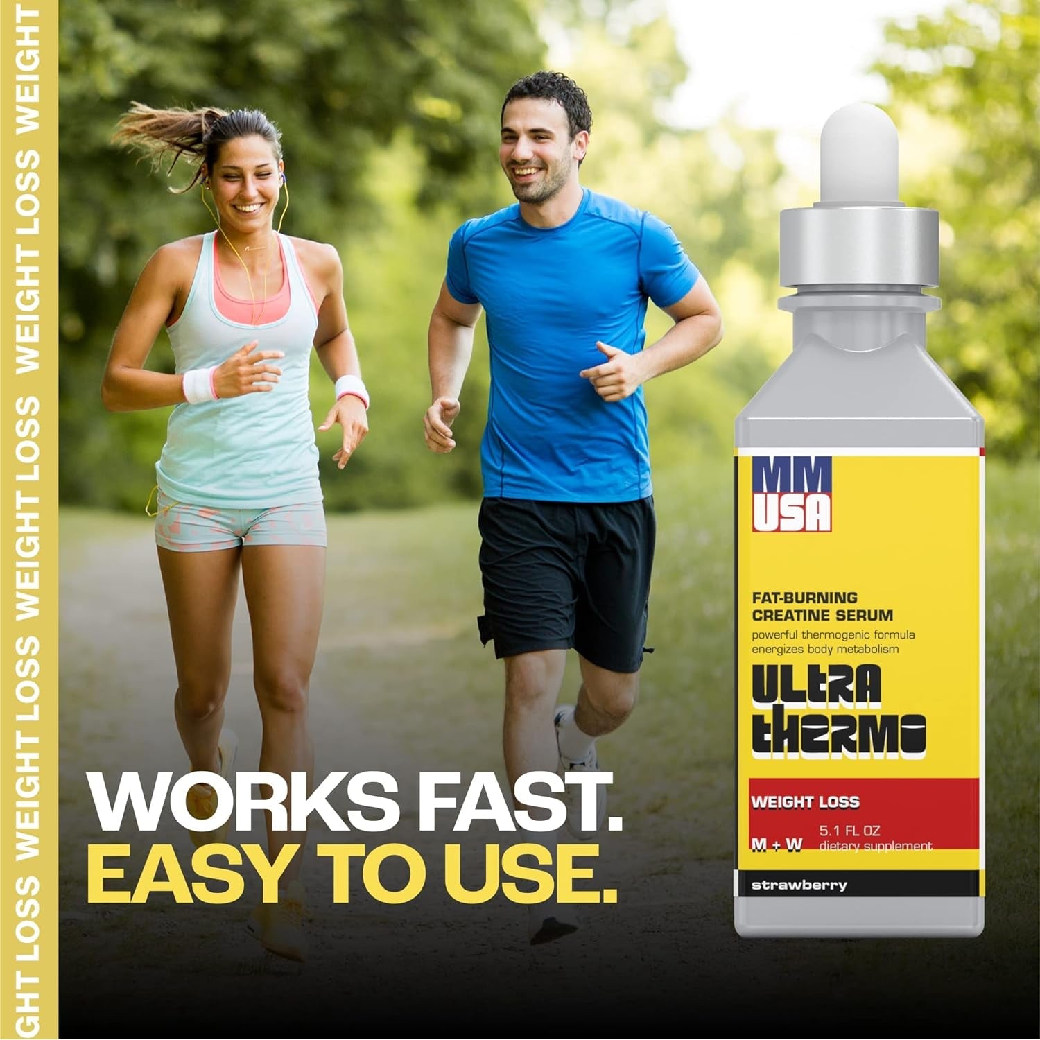 MMUSA Ultra Thermo Serum: Top Fat Burner & Metabolism Enhancer. Slim, Boost Energy, & Elevate Pre-Workout Performance. Thermogenic. Appetite Control. for Men & Women. Strawberry, 5.1 Fl Oz