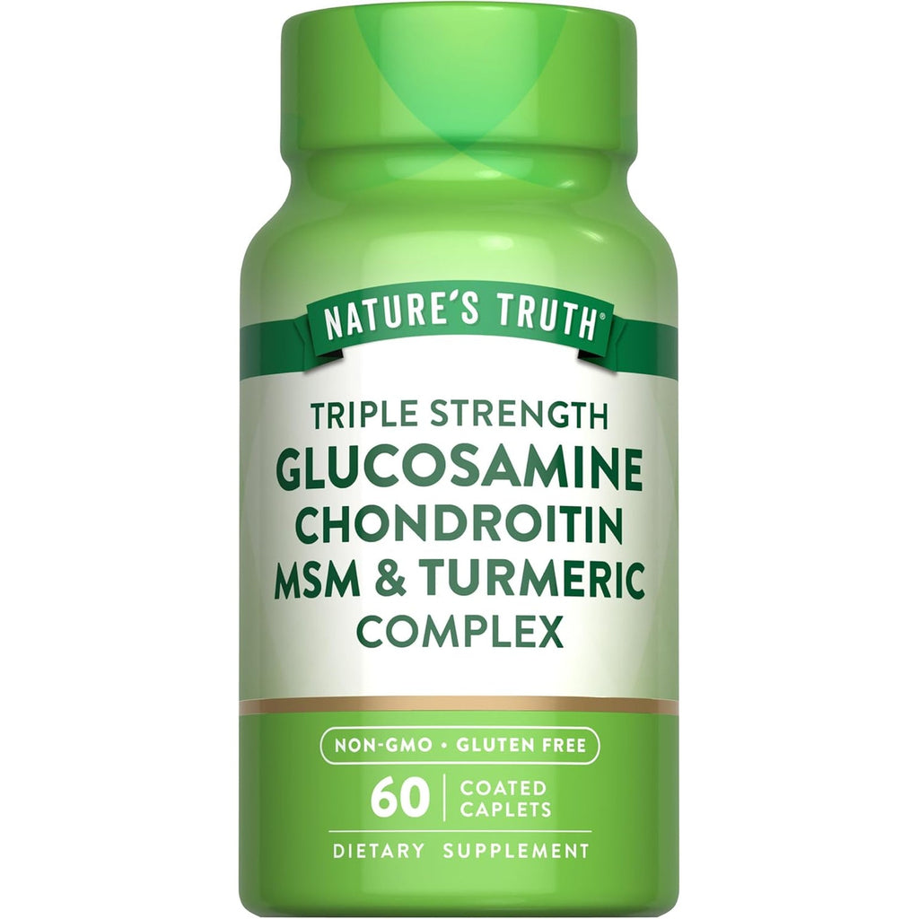 Nature'S Truth Glucosamine Chondroitin MSM Complex | 60 Caplets | with Turmeric | Triple Strength Formula | Non-Gmo and Gluten Free Supplement