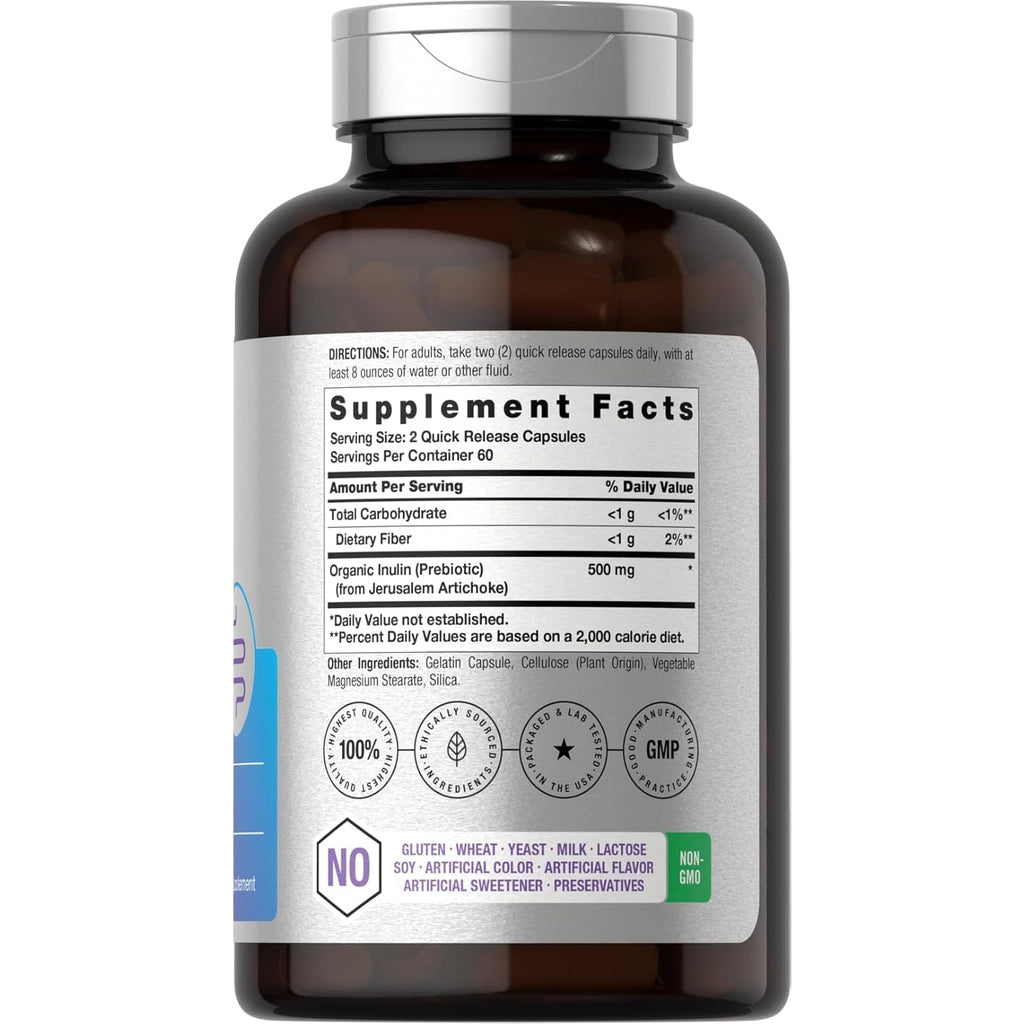 Horbäach Prebiotic for Men and Women | 120 Powder Pills | High Strength & Premium Quality Supplement | Non-Gmo & Gluten Free Quick Release Capsules