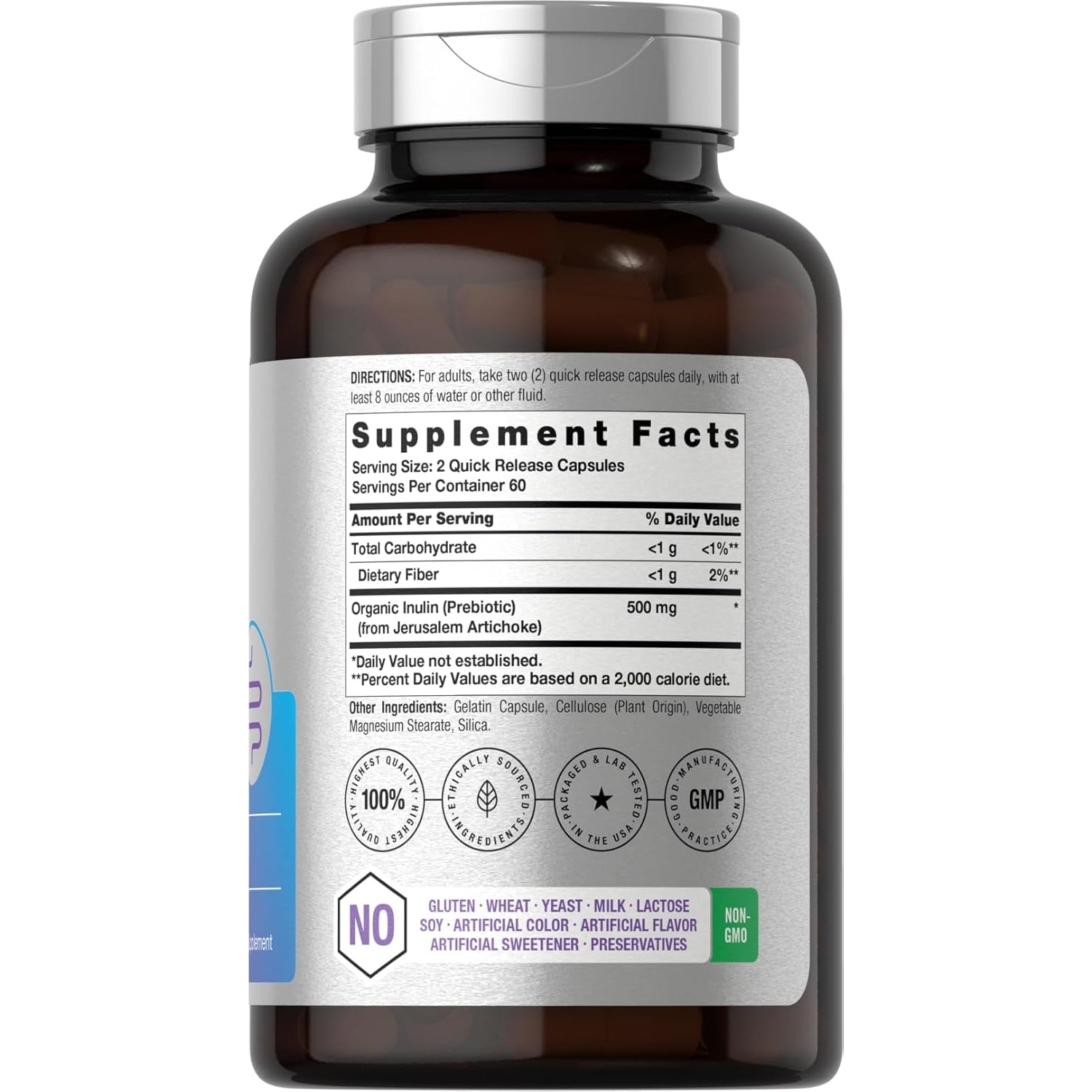 Horbäach Prebiotic for Men and Women | 120 Powder Pills | High Strength & Premium Quality Supplement | Non-Gmo & Gluten Free Quick Release Capsules