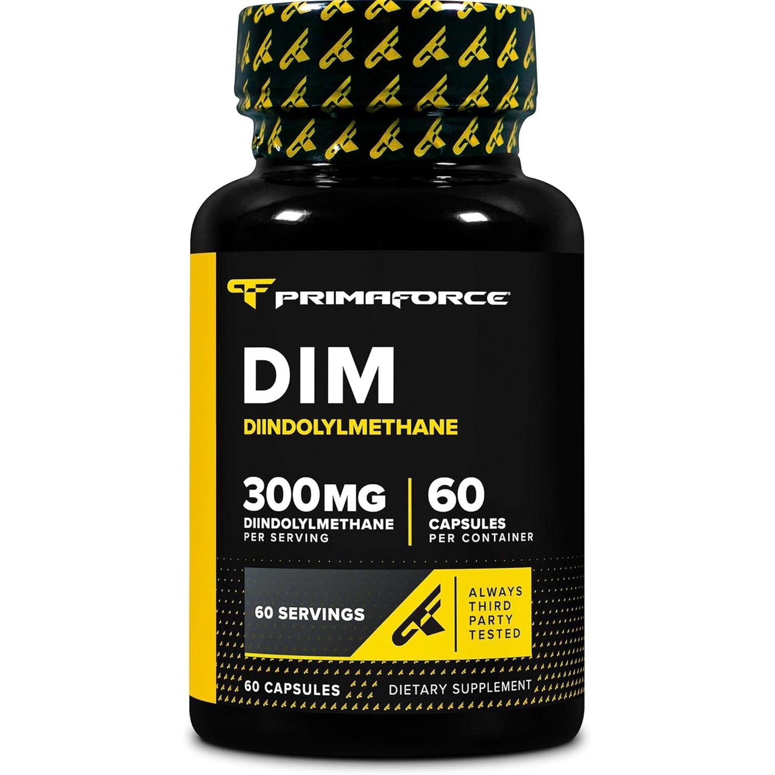 Primaforce DIM Supplement (Diindolylmethane) 300Mg, 60 Vegetarian Capsules - with Bioperine Black Pepper Extract for Enhanced Absorption, GMO Free, Gluten Free