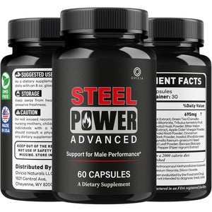 Steel Power - Steel Power Pills All Natural Maximum Strength, Daily Steelpower Capsules Premium Advanced Support Formula for Overall Health & General Wellness, 60 Capsules for 1 Month