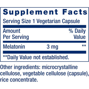 Life Extension Melatonin, 3 Mg, Optimal Sleep Support, Healthy Circadian Rhythms, Cellular Defense, Gluten-Free, Non-Gmo, Vegetarian, 60 Capsules