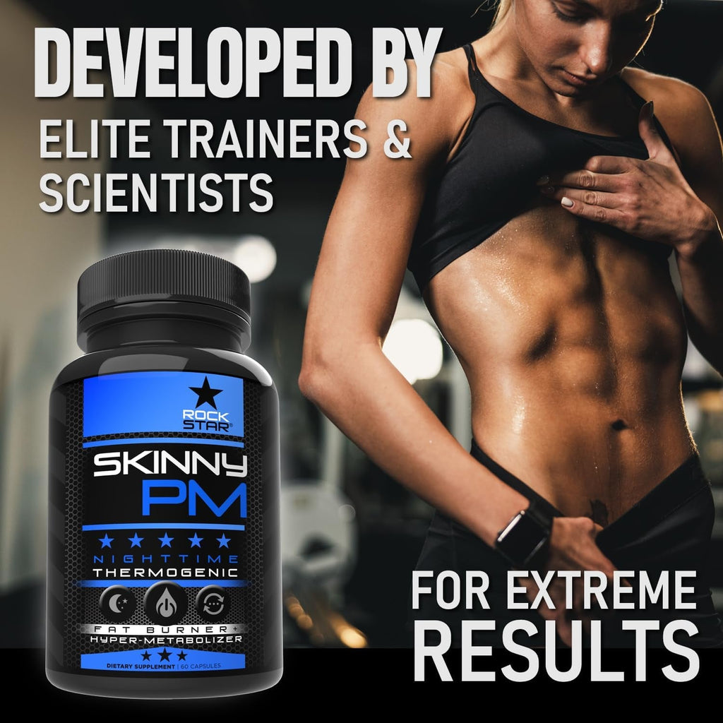 Rockstar Skinny PM - Nighttime Fat Burner Weight Loss Pills - Thermogenic Diet Pills 60Ct