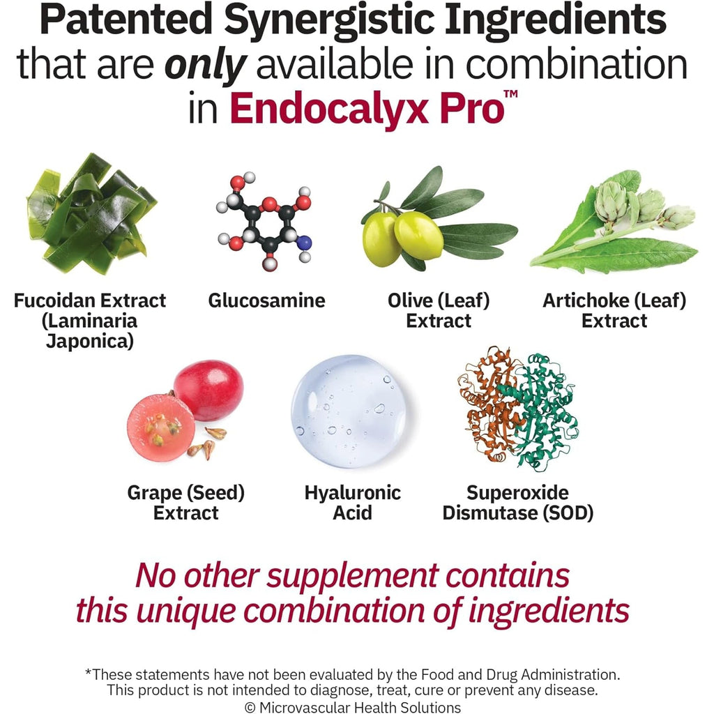 Endocalyx Pro Supplement – Endothelial Glycocalyx Support 120 Capsules - Vascular & Microcirculation Health – Clinically-Studied – Patented – Supports Nitric Oxide Functions