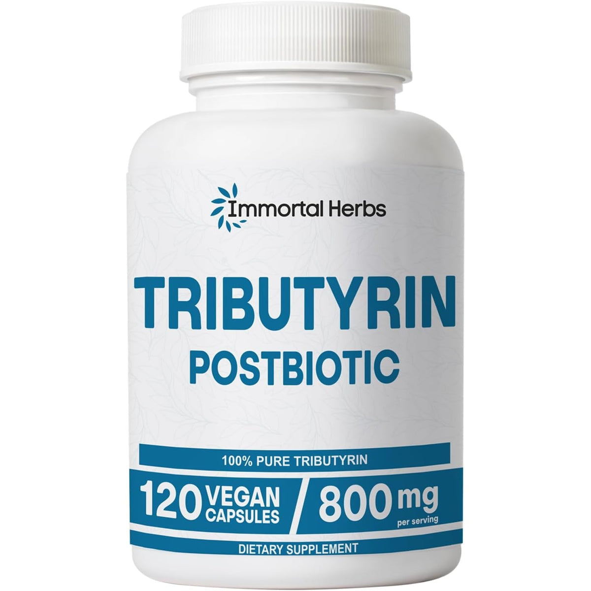 Tributyrin Supplement 800Mg, Advanced Butyrate Form, 55% Standardized, More Effective Delivery than Sodium Butyrate, 120 Capsules, Non-Gmo & Gluten Free Postbiotic Supplement