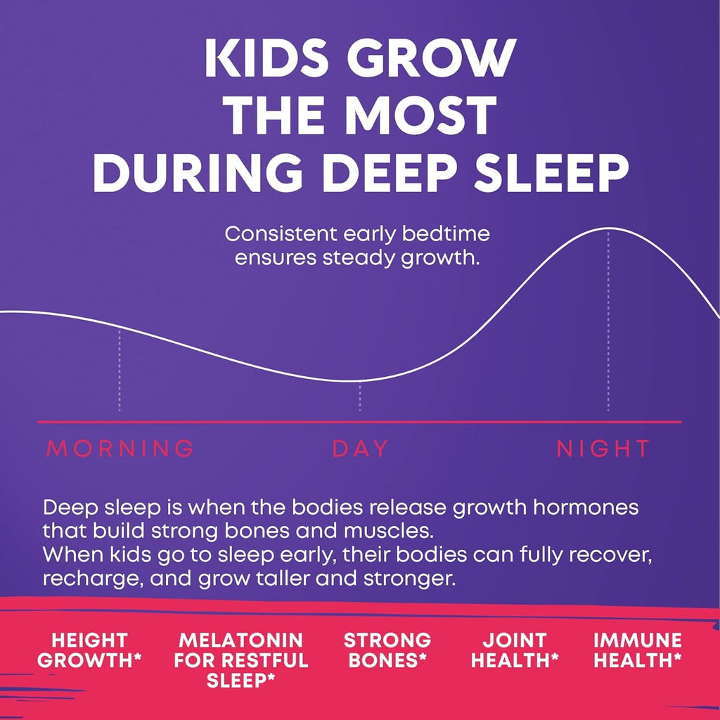 Height Growth Gummies with Melatonin for Kids & Teens - Ashwagandha for Kids - Melatonina Para Niños - Height Growth Supplement - Teen Boy Vitamins - Grow Taller Supplement - Kids Melatonin Gummy