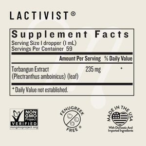 Legendairy Milk Lactivist Drops, Breastfeeding Supplement to Increase Breast Milk Supply, Organic Torbangun for Lactation, Made in USA, Alcohol Free, 2 Fl Oz