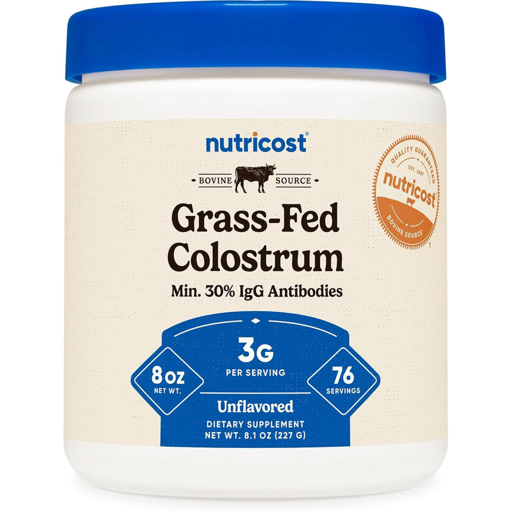 Nutricost Colostrum Powder 8 Oz, Lactoferrin and Minimum 30% Immunoglobulins (Igg), from Bovine Colostrum, 3G per Serving, 76 Servings