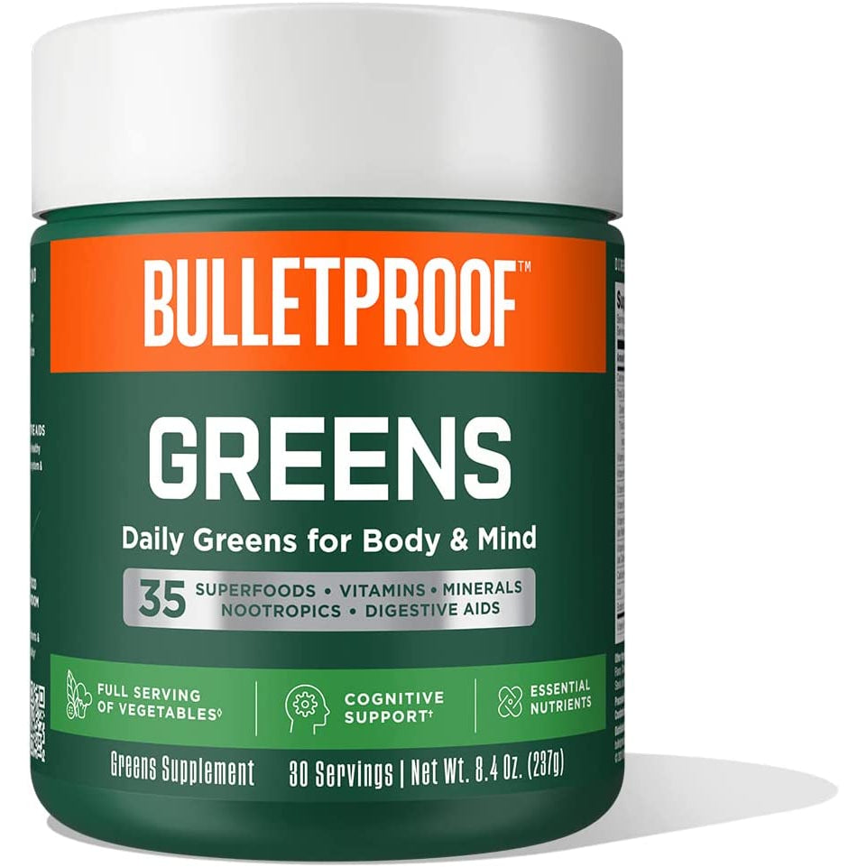 Bulletproof Greens, 8.4 Ounces, Daily Greens Powder with Superfoods, Nootropics, Vegetables, Fruits and Essential Nutrients