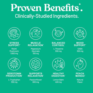 Third Nature Calm Powdered Drink Mix for Stress Support, Relaxation, Healthy Cortisol & Focus - No Sugar, Non-Gmo On-The-Go Calming Drink with Magnesium Glycinate, GABA, Peach Mango, 14 Stick Packs