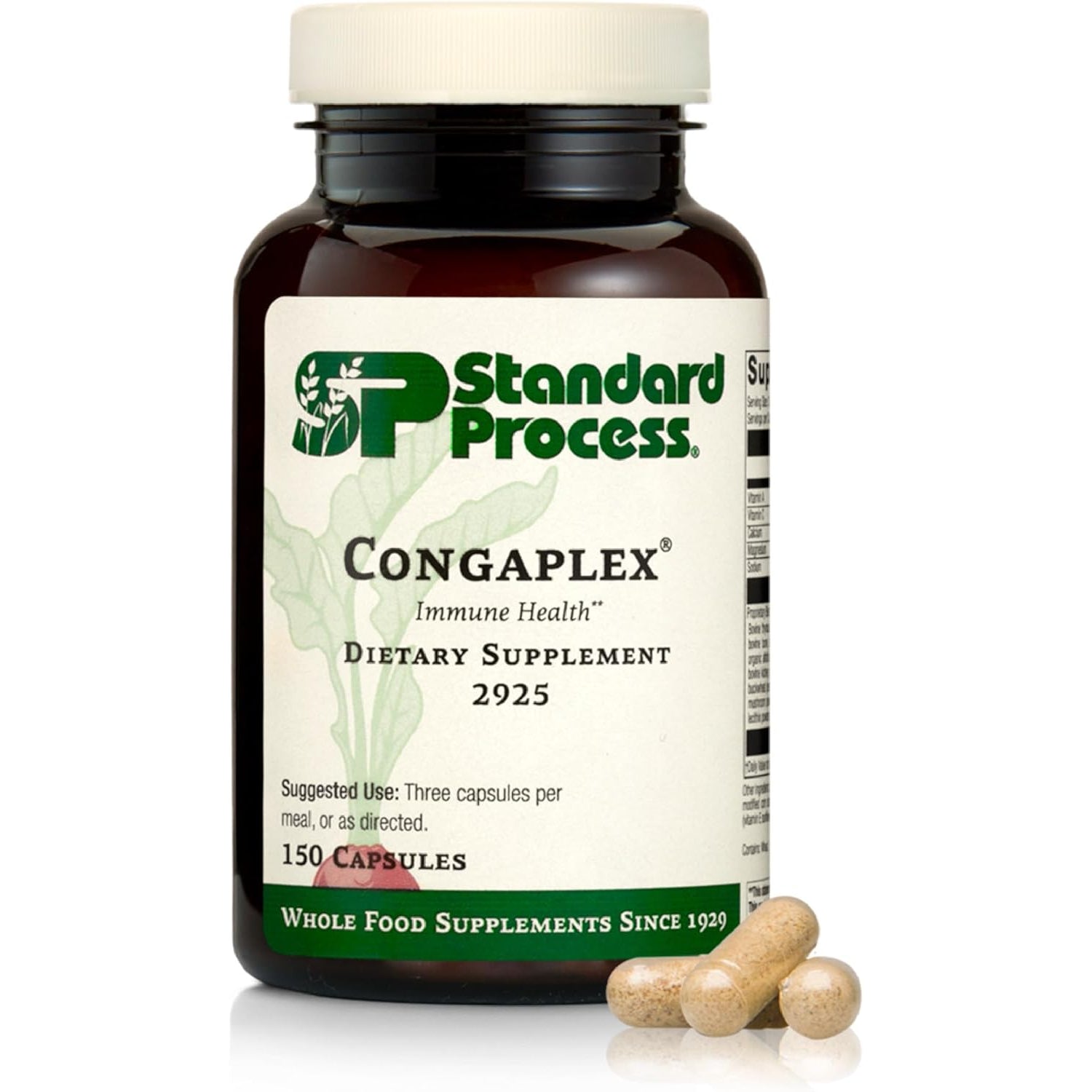 Standard Process Inc. Congaplex - Thymus Gland Support Supplement - Immune Health with Calcium Lactate, Magnesium, Vitamin C & Vitamin a - Immune System Aid with Mushroom Powder - 150 Capsules