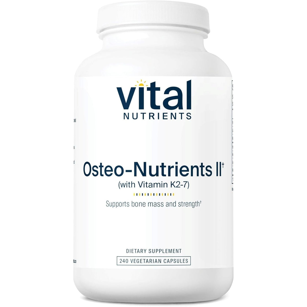 Vital Nutrients Osteo-Nutrients II - Vitamin K2 + D3, Calcium, Boron, and Magnesium for Bone Strength* - Healthy Heart Support - Vegetarian Supplement - Gluten, Dairy, Soy Free - 240 Capsules