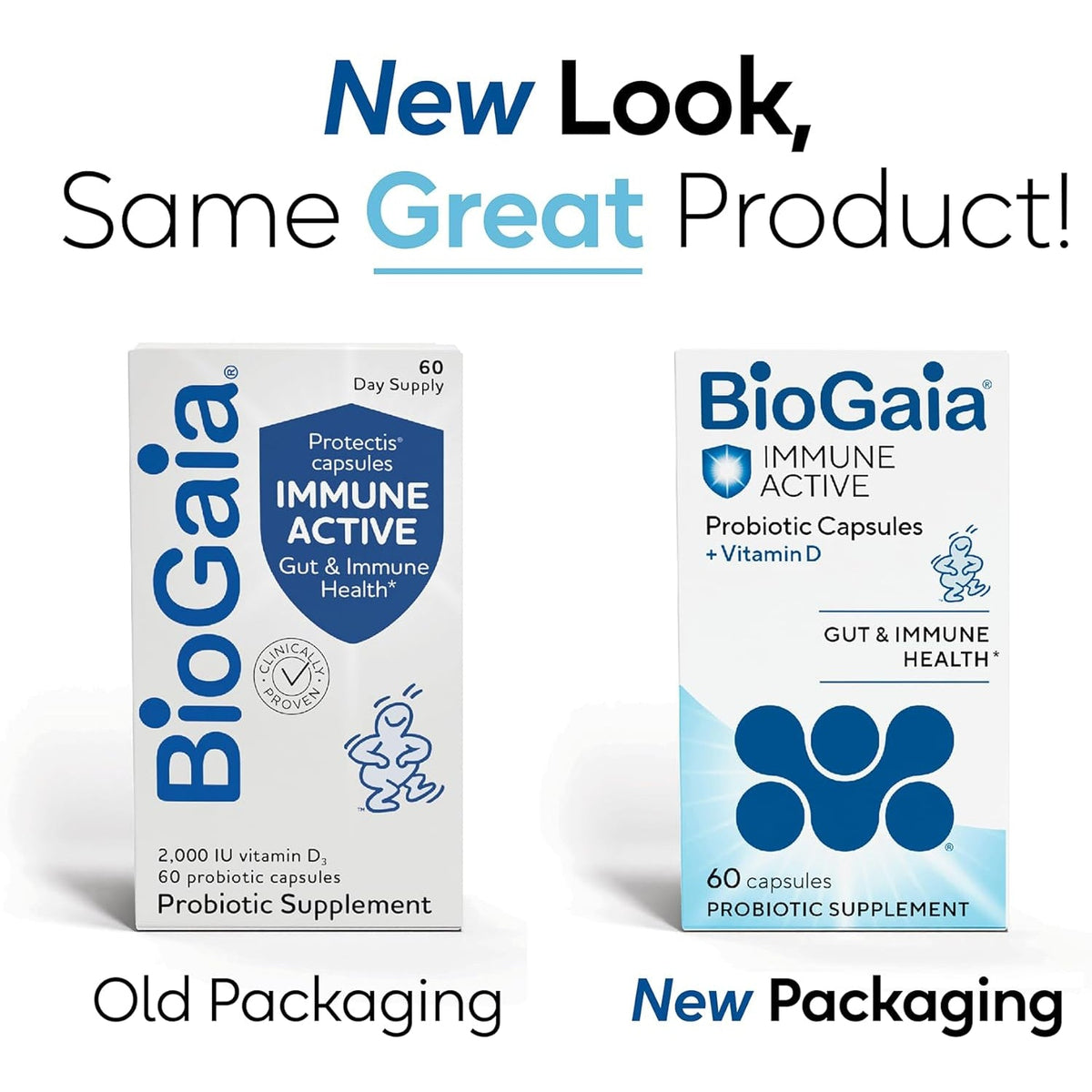 Biogaia Protectis Immune Active Probiotic | Probiotic + Vitamin D | Supports Immune, Digestive and Overall Health | Probiotics for Men & Women | Capsules | 60 Day Supply