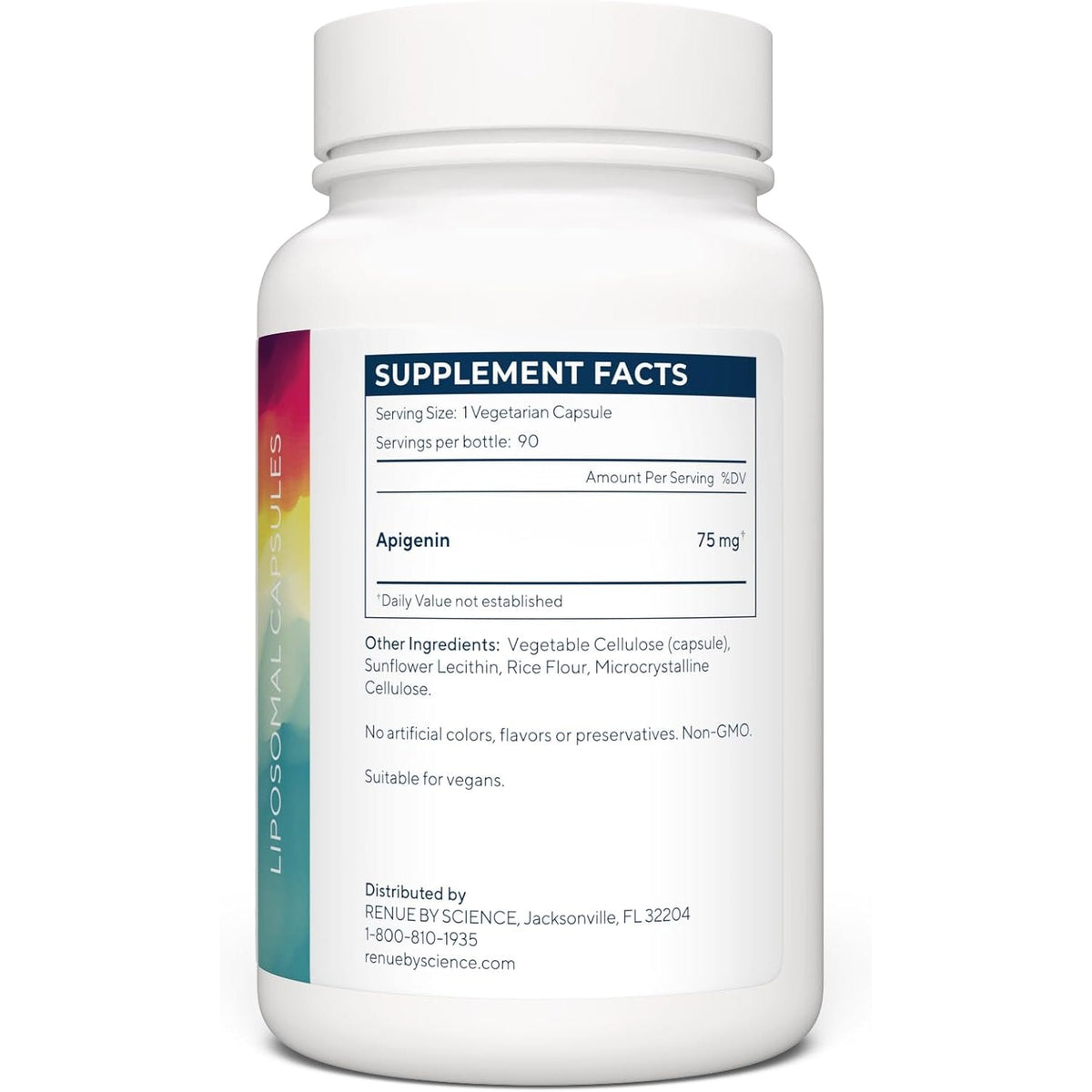 Renue by Science Apigenin | High Strength Liposomal Apigenin Supplement | 90 Apagenine Capsules - 75Mg Apigenin per Serving | Non-Gmo & Allergen Free | Made in the USA Third-Party Tested