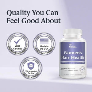 DR VITAMIN SOLUTIONS Women'S Hair Health - Hair, Skin & Nails Support with Biotin & Collagen - 60 Tablets