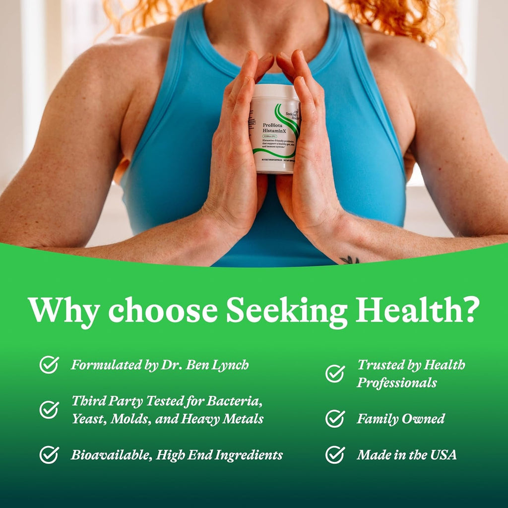 Seeking Health Probiota Histaminx - Digestion Supplement for Gut Health Support - Support Histamine with Lactobacillus Plantarum & Lactobacillus Salivarius - Support Immune & Skin Health - 60 Capsules