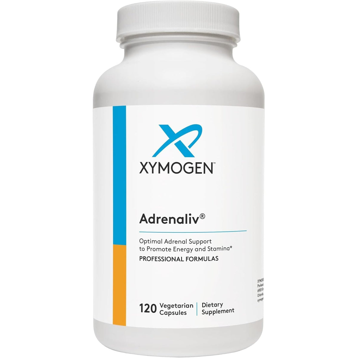 XYMOGEN Adrenaliv - Adrenal Support Supplement* - Stress Response, Energy & Stamina Support* - Non-Gmo, Gluten-Free, Dairy Free - 120 Capsules