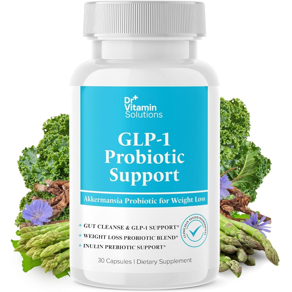 GLP-1 Probiotic Support Appetite Suppressant – Akkermansia Muciniphila & Bifidobacterium Infantis – Inulin Prebiotic Fiber – Gut Cleanse, Craving & Weight-Loss Support – 30 Caps