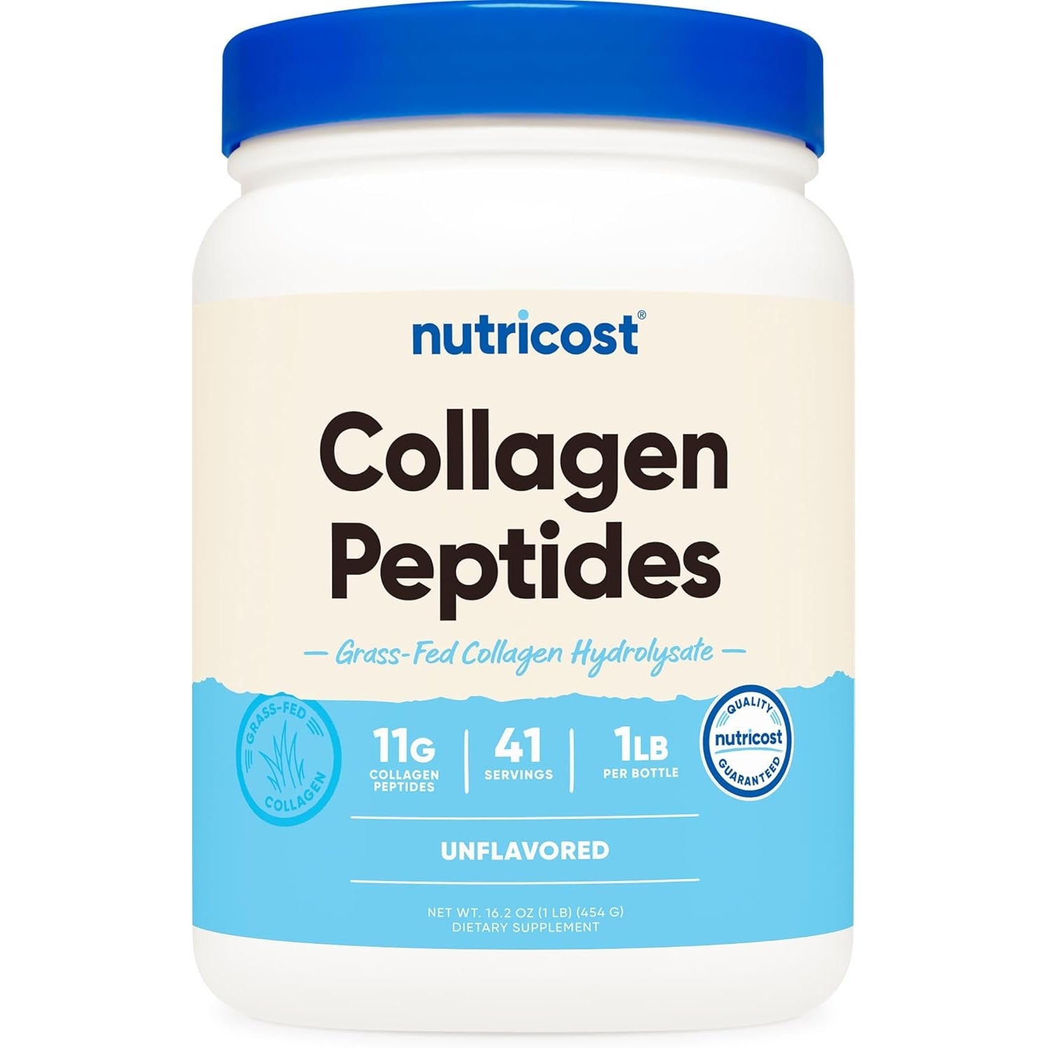Nutricost Collagen Peptides Powder 1LB (454 G) - Grass Fed Bovine Collagen Hydrolysate (Unflavored)