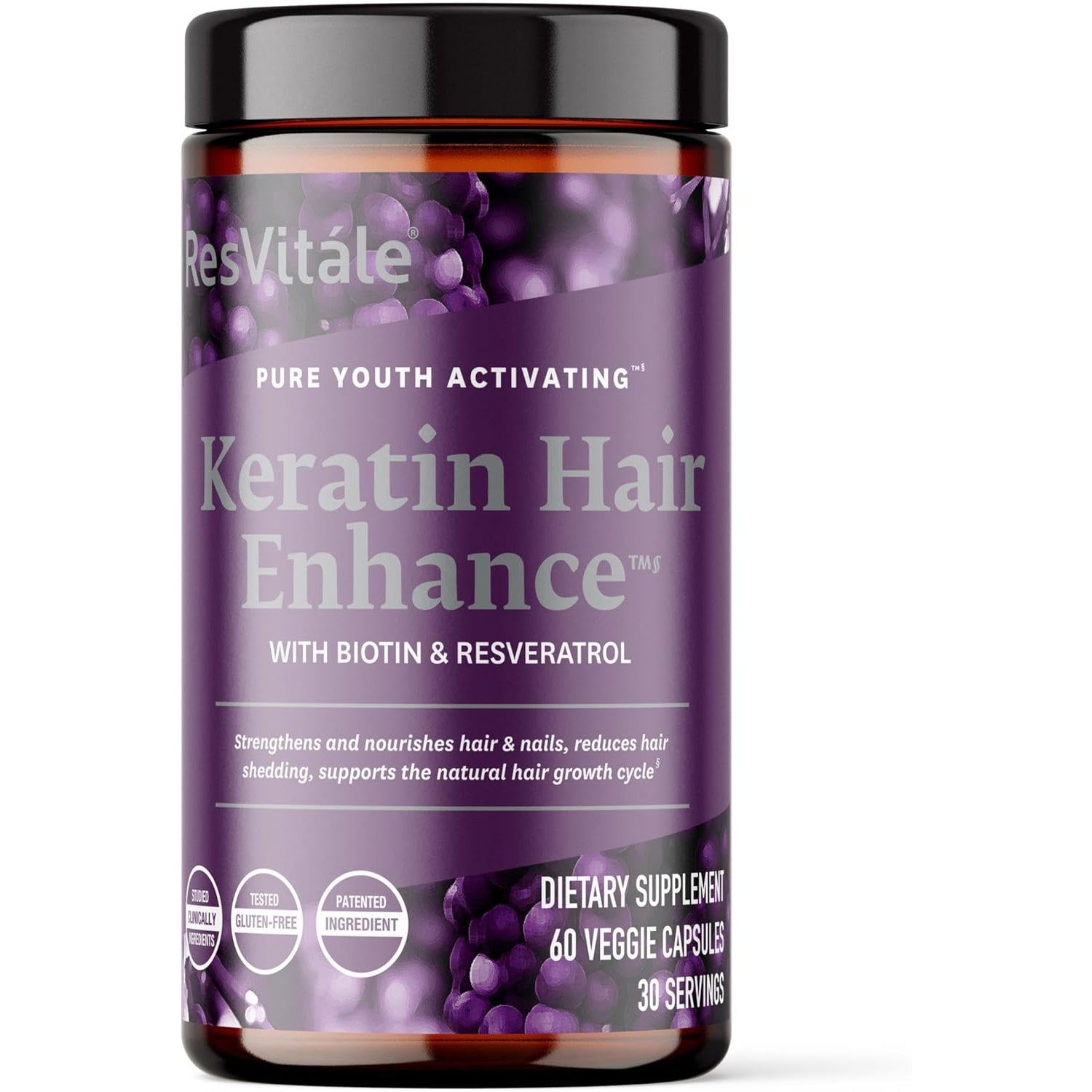 Resvitále Keratin Hair Enhance - Keratin Supplement for Hair Growth - 60 Capsules