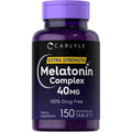 Carlyle Melatonin 40Mg Complex | 150 Fast Dissolve Tablets | Extra Strength Support | with Ashwagandha and Chamomile | Vegetarian, Non-Gmo, Gluten Free Supplement