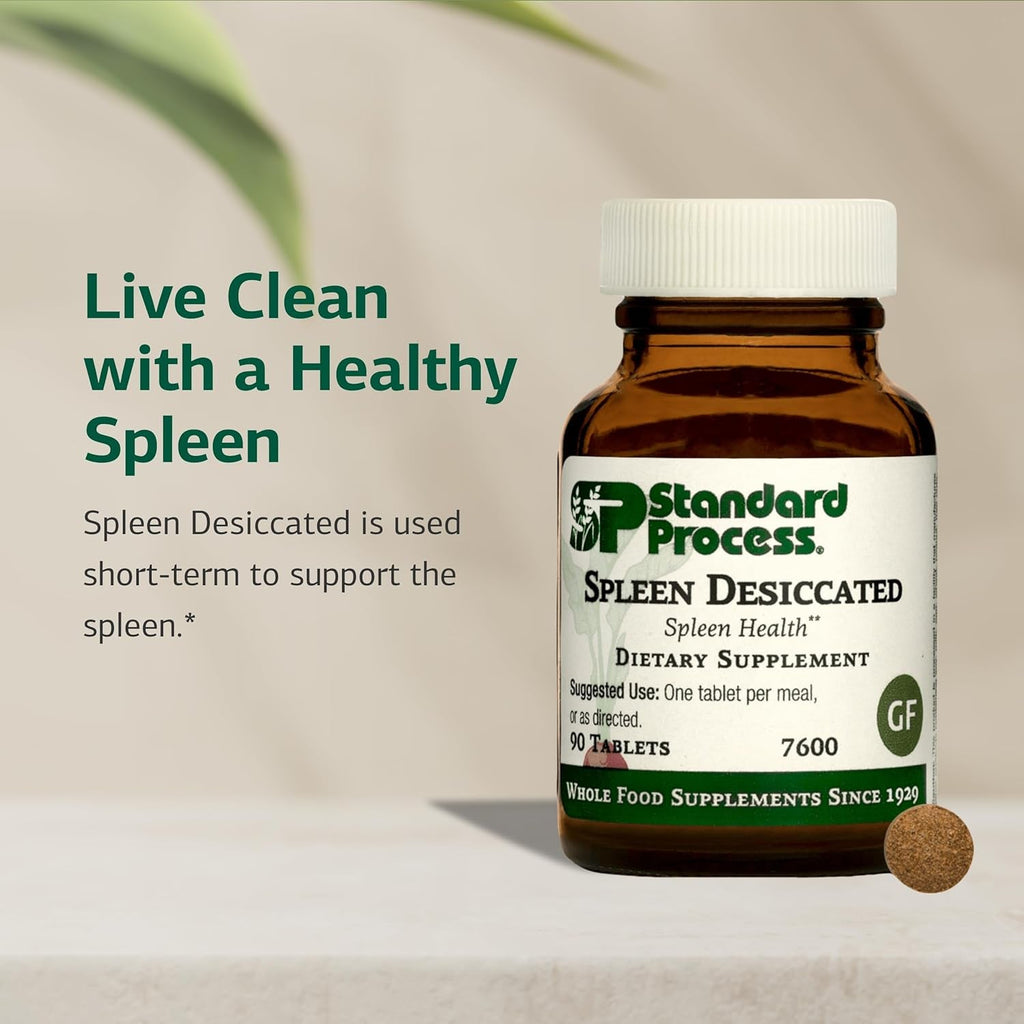 Standard Process Spleen Desiccated - Whole Food-Based Supplement to Support Spleen Health - Aid Healthy Immune System - Supplement with Proprietary Blend with Bovine & Ovine Spleen - 90 Tablets