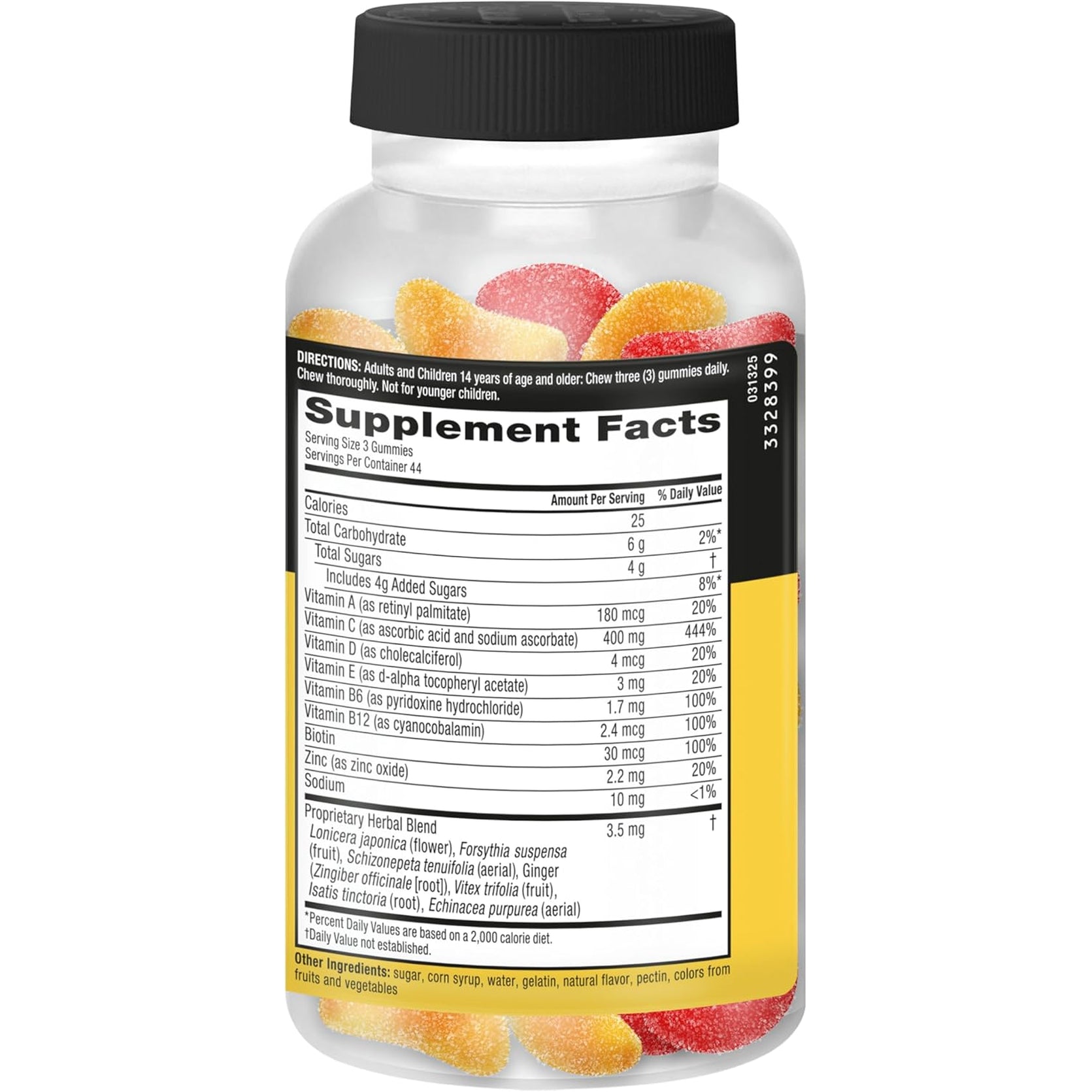 Airborne Immune Essentials Gummies, Orchard Fruit, 132Ct | 400Mg Vitamin C + Vitamins A, D, E, Zinc & B Vitamins | Daily Immune Support Gummies | Gluten Free, No Artificial Flavors