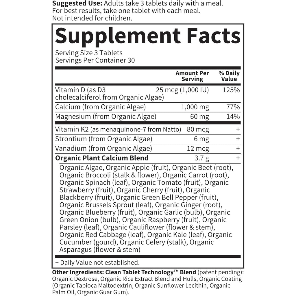 Garden of Life Calcium Supplement with Magnesium & Organic Vitamin D3 K2, Made from Whole Foods, Gluten-Free, 90 Count