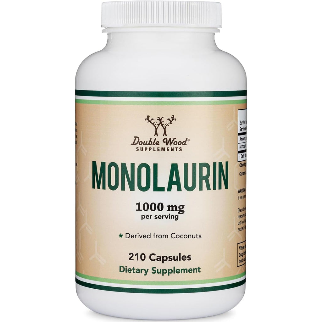 Monolaurin Immune Support Supplement 1,000Mg per Serving, 210 Capsules (Vegan Safe, Non-Gmo, Gluten Free) Immune Booster for Adults, Immune System Defense by Double Wood