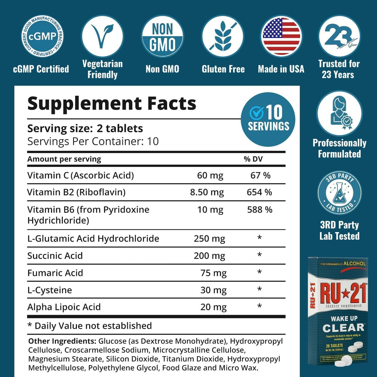 The Supplement for When You Want to Drink & Go to Work the Next Morning | Feel Better after Celebrating & Support Your Liver | Trusted for 23+ Years | Made in USA (20 Pills, 10 Servings)