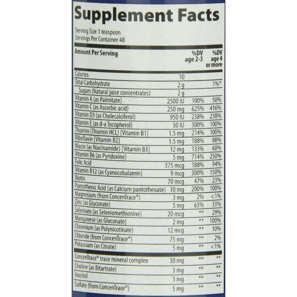 Trace Minerals Kid'S Multi - Whole Body Health Supplement for Children - Easy-To-Drink Liquid Supplement with Essential Nutrients - Immune & Bone Health Support - Citrus Punch, 8 Fl Oz (48 Servings)