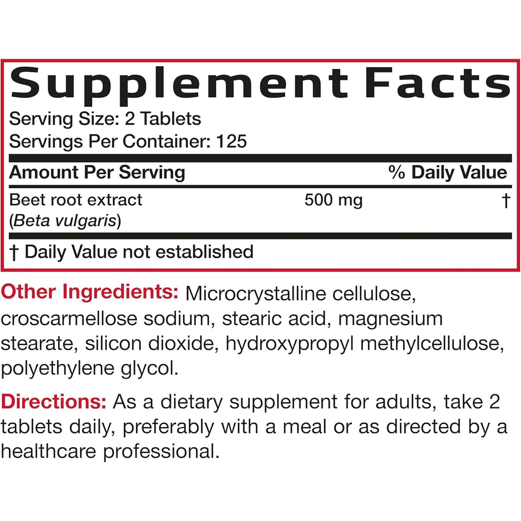 Bronson Beet Root Extra Strength, Non-Gmo, 250 Vegetarian Tablets