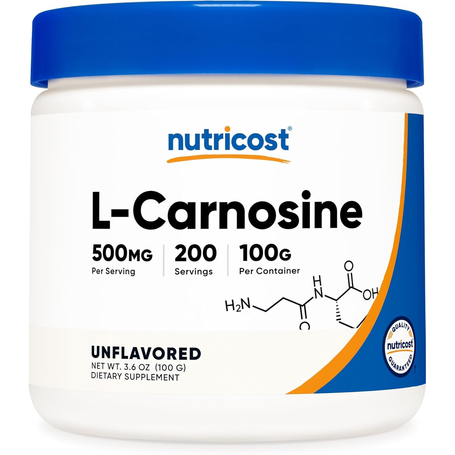 Nutricost L-Carnosine Powder 100 Grams (200 Servings) - Non-Gmo