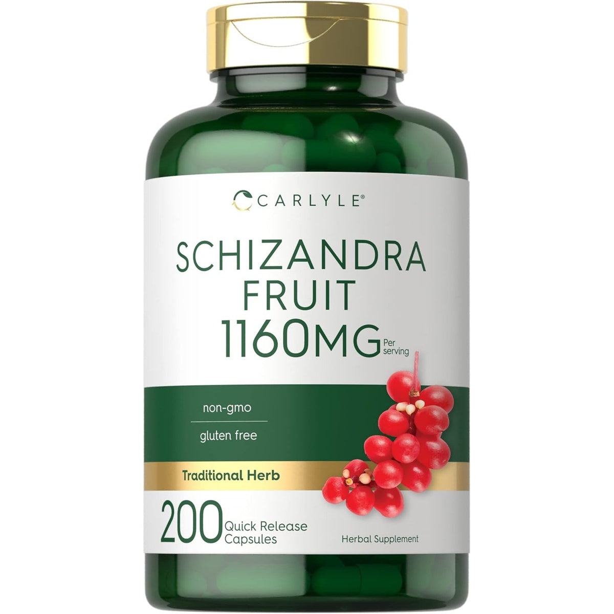 Carlyle Schisandra Supplement 1160 Mg | 200 Capsules | Berry Fruit Extract | Non-Gmo and Gluten Free