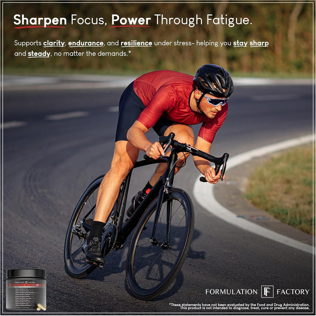 Formulation Factory Primal Power 10-In-1 Grass-Fed Beef Organ Complex with Liver, Heart, Bone Marrow, Orchic, Kidney, Spleen, Pancreas, Adrenals, Thymus & Brain - 120 Capsules