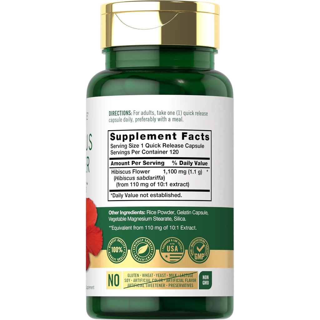 Carlyle Hibiscus Flower Extract | 120 Capsules | Non-Gmo, Gluten Free Supplement