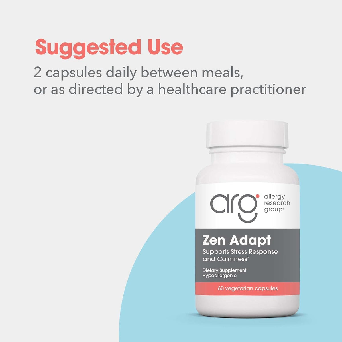 ARG Zen Adapt - 200 Mg L-Theanine, 125 Mg Ashwagandha & 550 Mg GABA - Supports Stress Response and Calmness - Vegetarian Capsules - Hypoallergenic Formula - 30 Servings - 60 Capsules